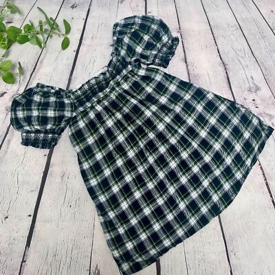 American Eagle Women's Smocked Off The Shoulder Dress Plaid Size Extra  Small | eBay