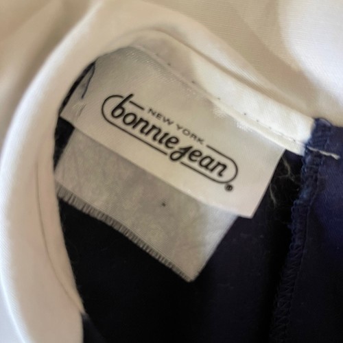 Vintage Bonnie Jean Nautical Girls Dress Navy Blue White Bow Cruise Party 4 / 5 - Picture 5 of 5