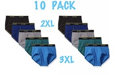 Hanes Big Men's Briefs Cool Dri Mid-Rise Sport Styling 10 Pack FreshIQ