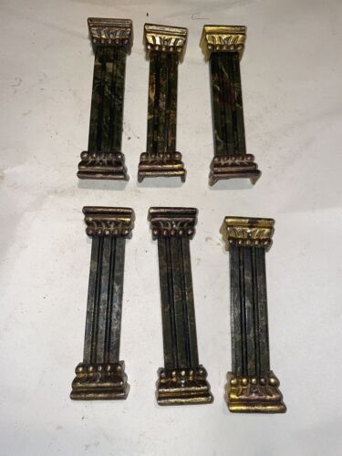 Set of 6 Antique Waterbury Clock Pillar/Column Ornament Parts - Picture 1 of 9