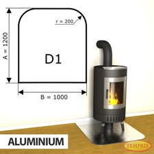 Kamin Bodenplatte Funkenschutz Kaminplatte Aluminium Ofen Platte Ofenblech - D1