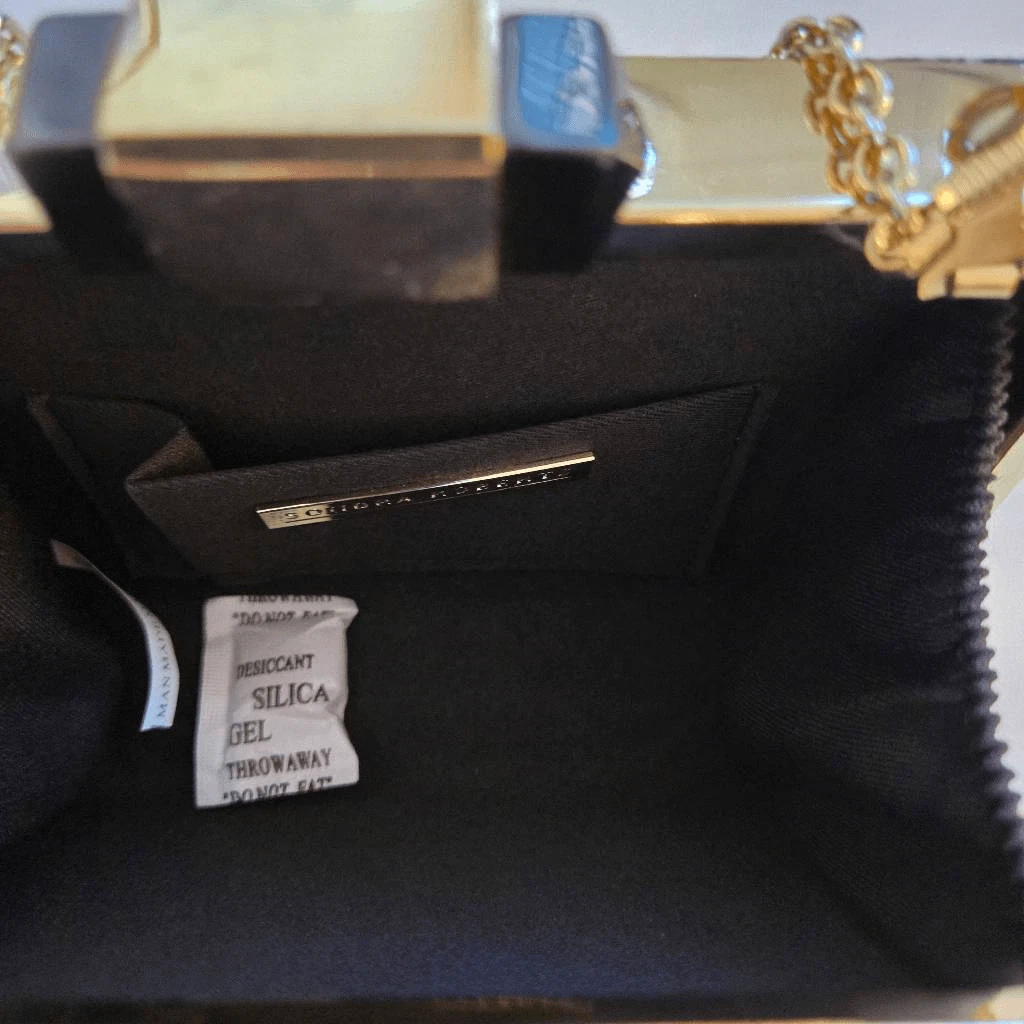 WANDLER Borsa a tracolla Sondra Roberts donna finto serpente convertibile pochette marrone