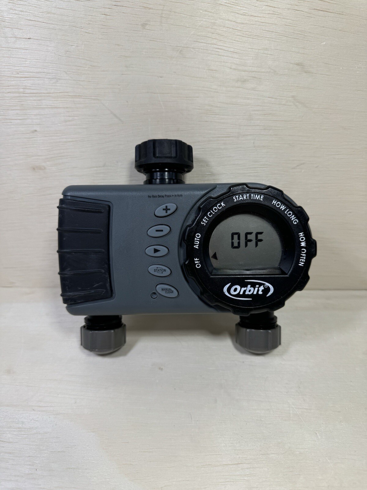 Temporizador de agua digital Orbit 2 salidas programable programable riego modelo 24713