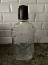 Old Mr Boston Whiskey Glass Bottle Embossed Empty Bottle With Shot Glass Cap