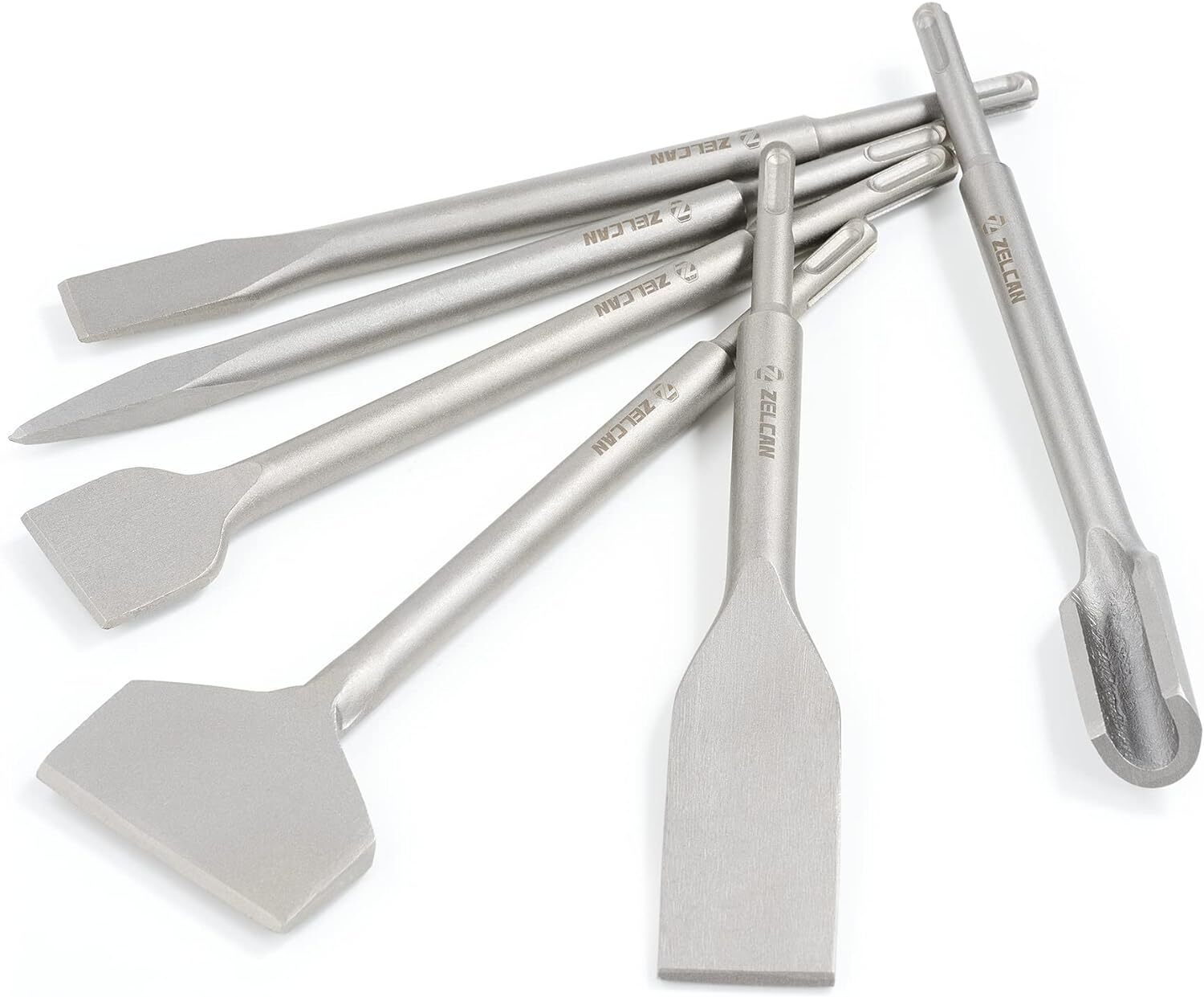 ZELCAN Chisel Set with SDS Plus Shanks, 6pc Masonry Concrete Drill Bit Set,...