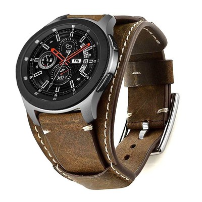 22mm Echtes Leder Uhrenarmband Cuff Ersatz Armbänder für Männer Frauen