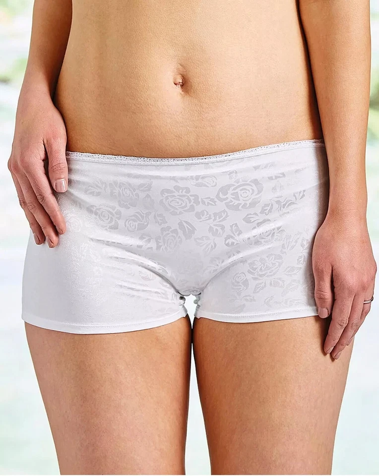Pantalones Cortos Mujer Big Knickers Profundos Talla 16/XL Paquete de 10 5 x Blanco 5 x Desnudo Foto 2 de 3