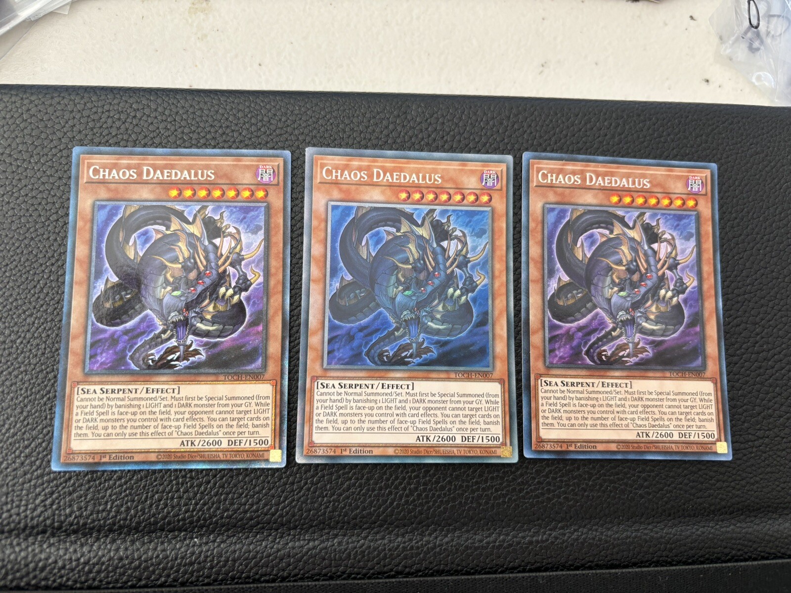 Yugioh 3x Chaos Daedalus TOCHEN007 Collectors Rare 1st Edition NM/LP