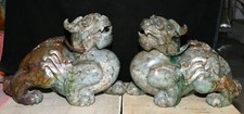 Old Dynasty Xiu Jade  PiXiu Phylactery Guardian Beast Brave Coin Statue Pair