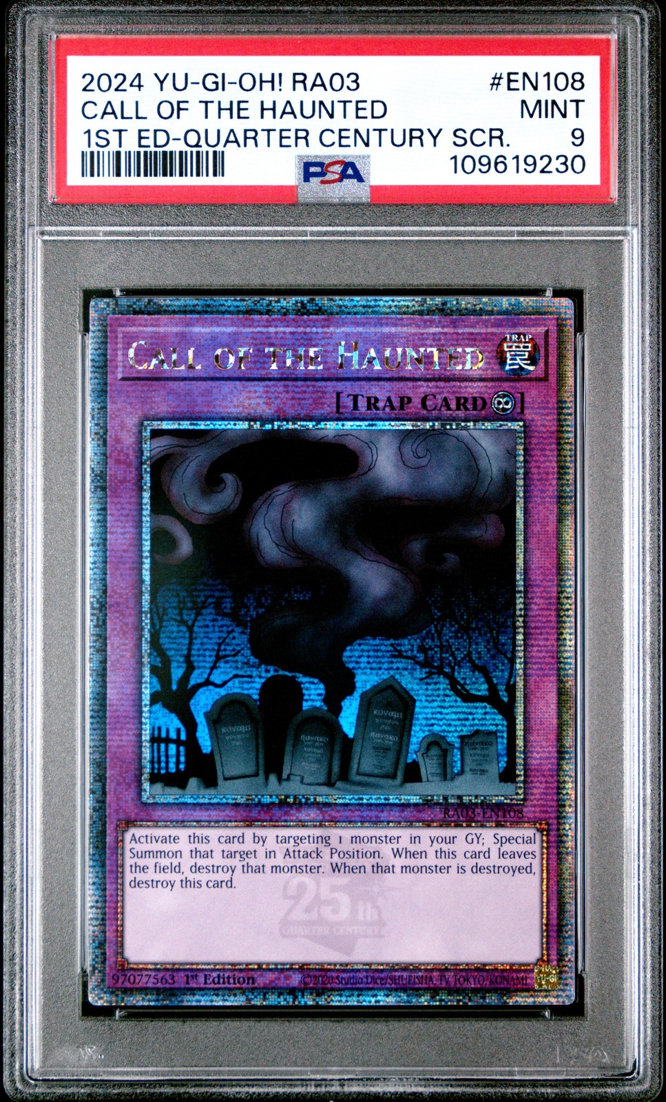 2024 YU-GI-OH! RA03-QUARTER CENTURY BONANZA #EN108 CALL OF THE HAUNTED PSA 9