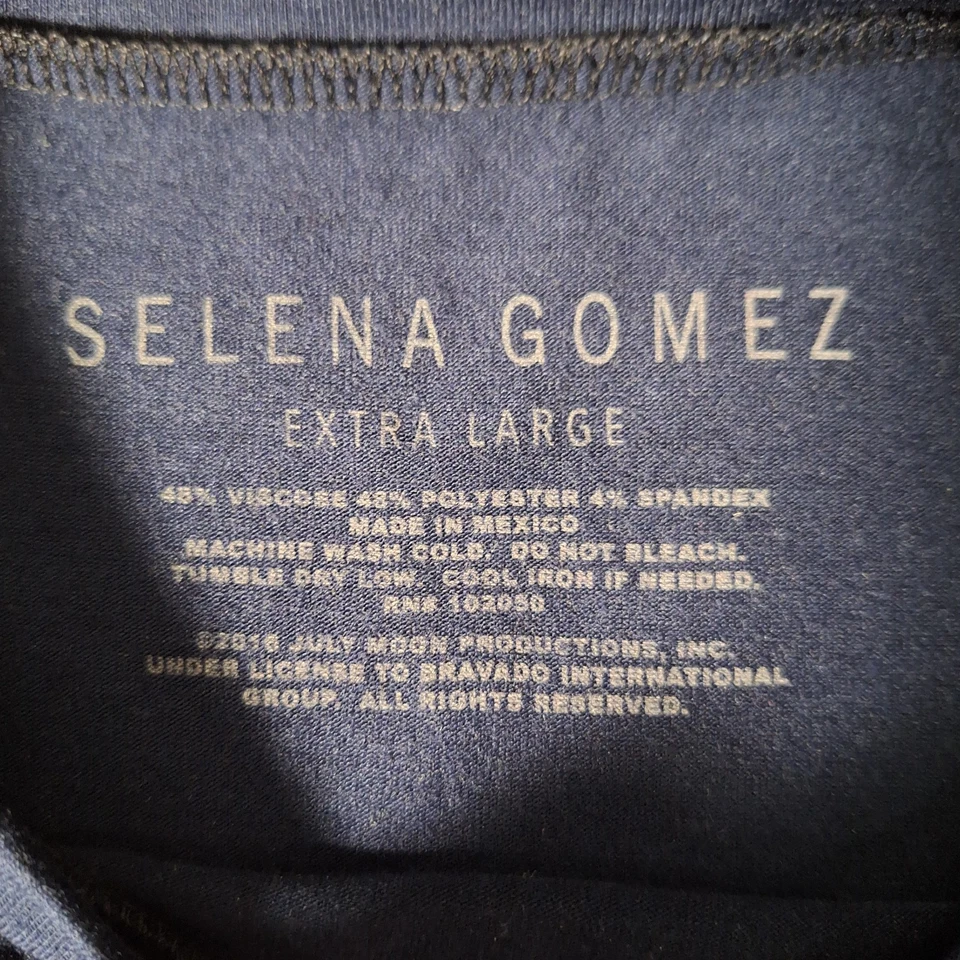 Camisa SELENA GOMEZ para mujer XL azul camiseta sin mangas Kill Em con amabilidad música pop Foto 3 de 4