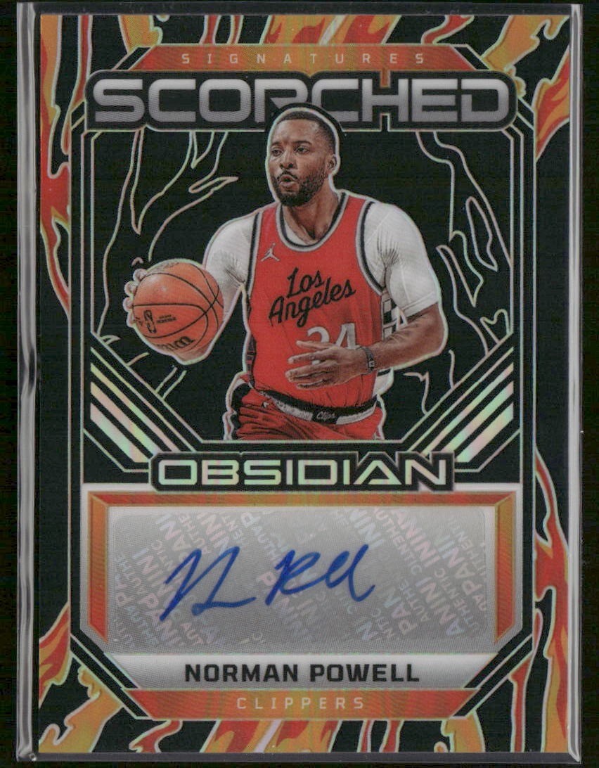 2024-25 Obsidian Norman Powell Scorched Signatures #/149 Los Angeles Clippers