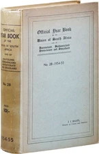 OFFICIAL YEAR BOOK UNION of SOUTH AFRICA 1954-55 ed. VG Copy in Orig. Binding