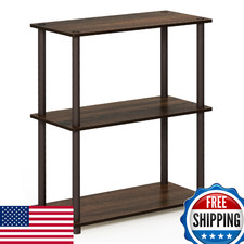 Furinno TURN-N-TUBE Storage Shelves, 3-Tier Book Shelf, Corner Shelf, Toolless O