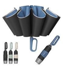 TUMAAOTU Inverted Umbrella with Carabiner Handle, Compact Wind Proof Umbrella...