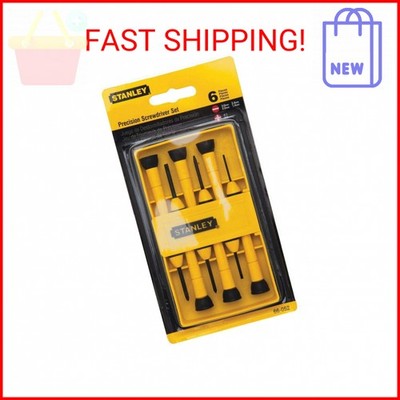 Stanley Tools 6-Piece Precision Screwdriver Set, Black/Yellow