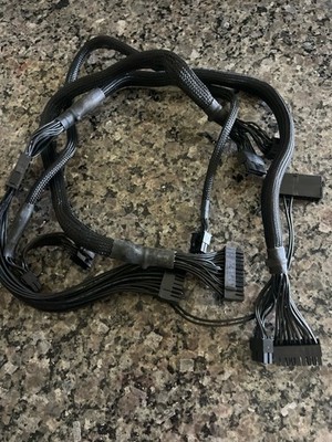 EVGA SuperNOVA OEM Fully Modular PSU Cable Bundle Black Mesh Sleeved 24-Pin PCIe