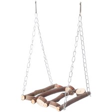 Wood Bird Swing with Durable Wooden Perch for Parrot Cage Accessories and Stand