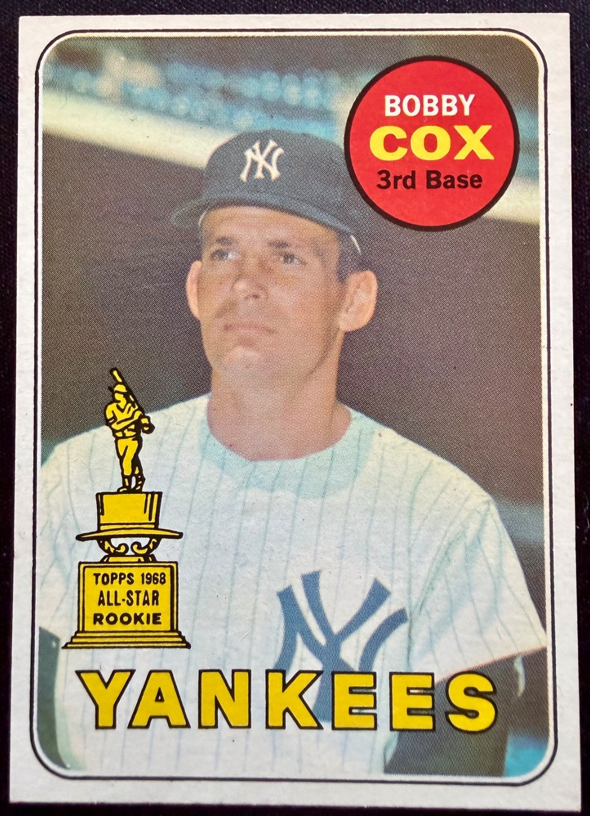 1969 Topps #237 Bobby Cox RC Rookie HOF All-Star Rookie Trophy Yankees