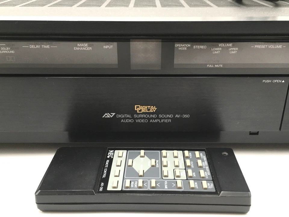 NEC AV-350E Audio/Video Amplifier w Remote Tested & Working Vtg 1987 Japan - Image 2 of 4
