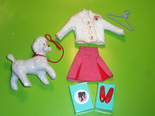 Vintage Barbie SKIPPER DOG SHOW #1929 SKIRT CLONE POODLE DOG SHOES + PB CARDIGAN