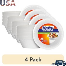 Disposable Soak Proof Foam Bowls 25 Pack Leak Resistant Easy Clean Up 20oz 4Pack