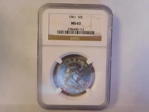1961 NGC MS 63 Franklin Half Dollar-Beautiful Lustrous Coin