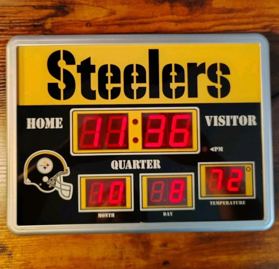 NFL Football Pittsburgh Steelers Gameday Electronic Scoreboard/Clock/Thermometer - Image 2 of 4