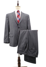 Jos A Bank Signature Gold Mens 42S Tailored Fit 2 Piece Wool Gray Suit 32x30