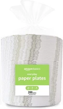 Amazon Basics Everyday Paper Plates, 8.62 Inch, Disposable, 200 200 Count