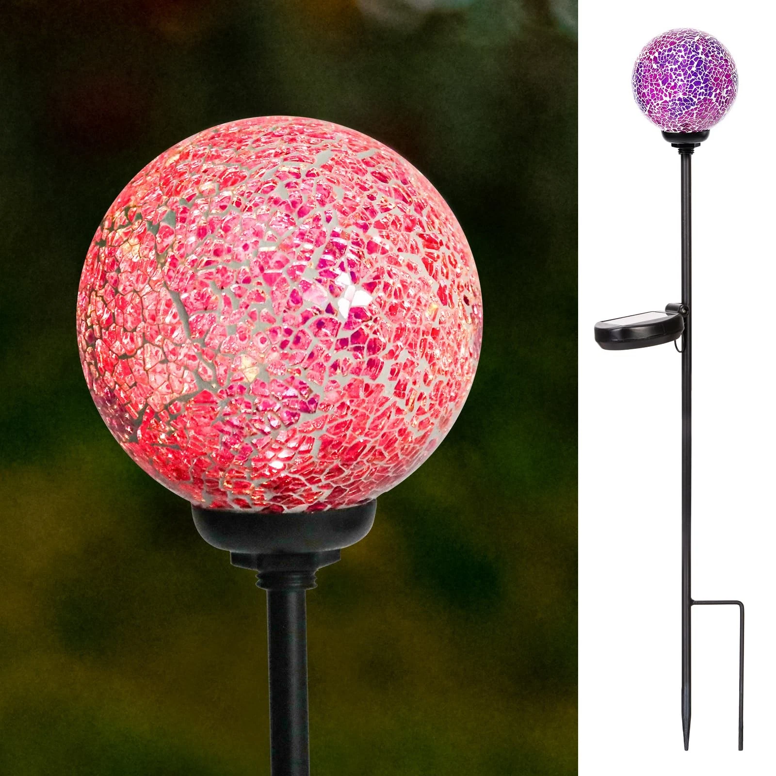 Solar Garden Lights - Mosaic Solar Lights Outdoor Decor Pathway Light Waterpo...