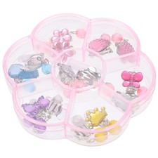 Box Colorful Cartoon Kids Ear Clip Girls Clip On Earrings Children Fashion Gift