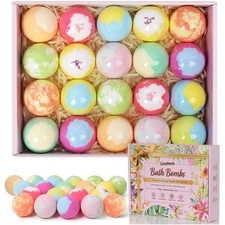 Bath Bombs for Women Gift Set, 20 Organic Bath Bombs with Essential Oil.