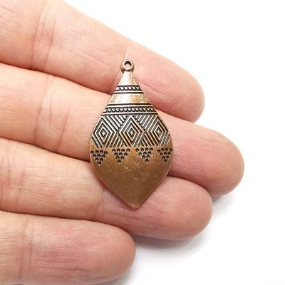 2 Drop Charms, Boho Pendant, Earring Charm 37x21mm G34574