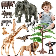 12PCS Realistic Safari Animals Figures Learning Toys Set, Large African Anima...