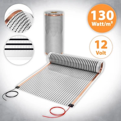 MI-HEAT Pellicola riscaldante carbonio infrarossi camper roulotte 12 V|130 W larghezza 50 cm riscaldamento a pavimento