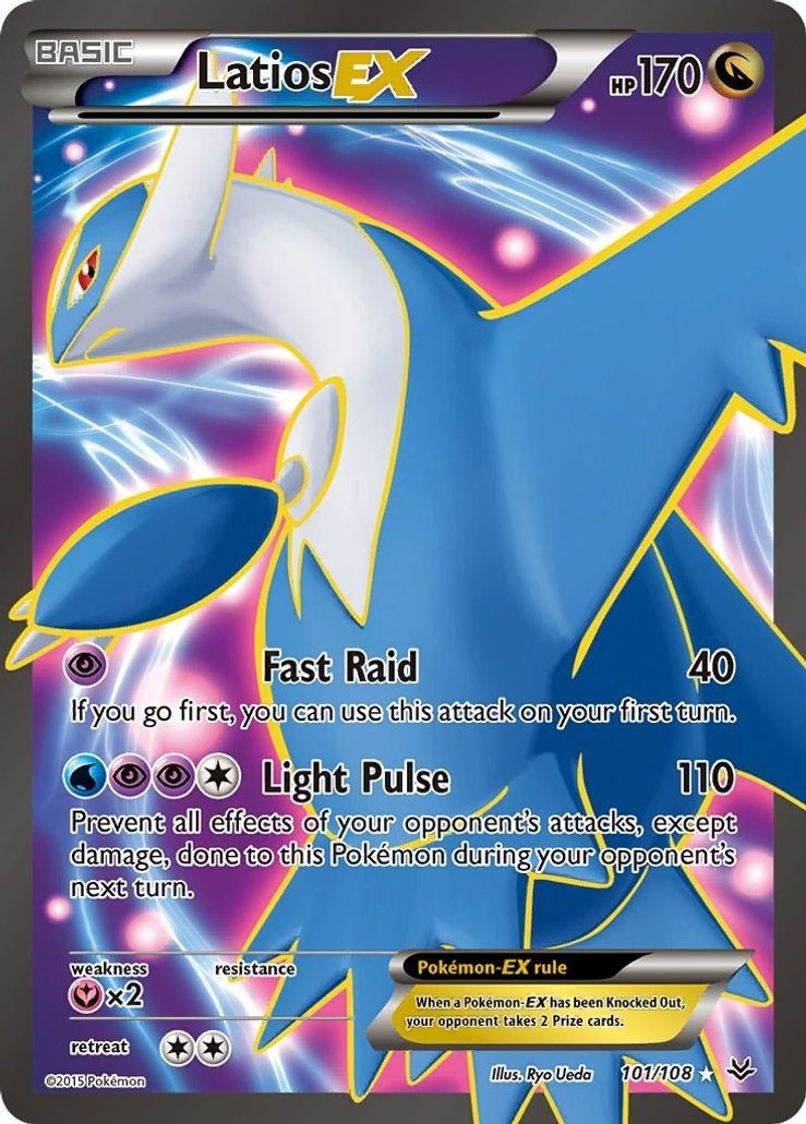 Latios EX - 101/108 - Pokemon Roaring Skies XY Full Art Ultra Rare Card LP