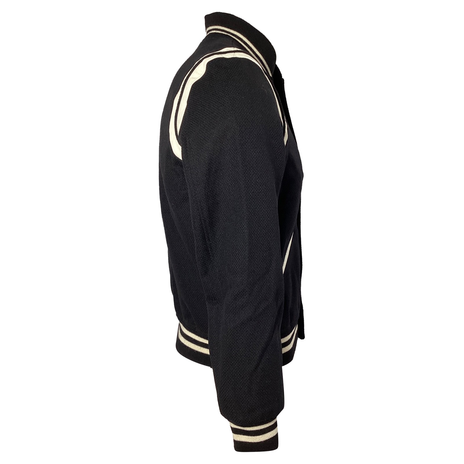 Giacca Saint Laurent Teddy Varsity in lana uomo nera taglia 48