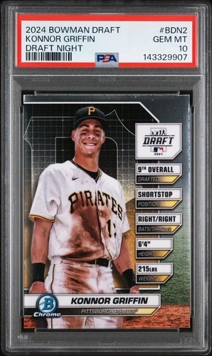 2024 Bowman Draft Chrome Draft Night #BDN-2 Konnor Griffin PSA 10