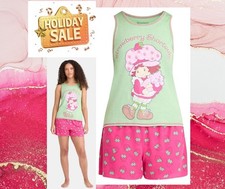 Strawberry Shortcake Women's XL 16-18 Tank Top and Shorts Pajama Set, 2-Piece