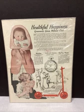 Vtg. Babykins Tip-Top Watch Ad Print On Poster Board & In Plastic Sleeve