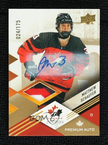 Matthew Schaefer [Autograph Patch] #25 2024 Upper Deck Team Canada Juniors card