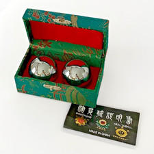Baoding Exercise Chinese Stress Therapy Balls in Box Metal Chrome Chimes