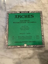 Arches Aquarelle Watercolor 20 Sheets 7.9" x 7.9" Cold Pressed 140 lb.
