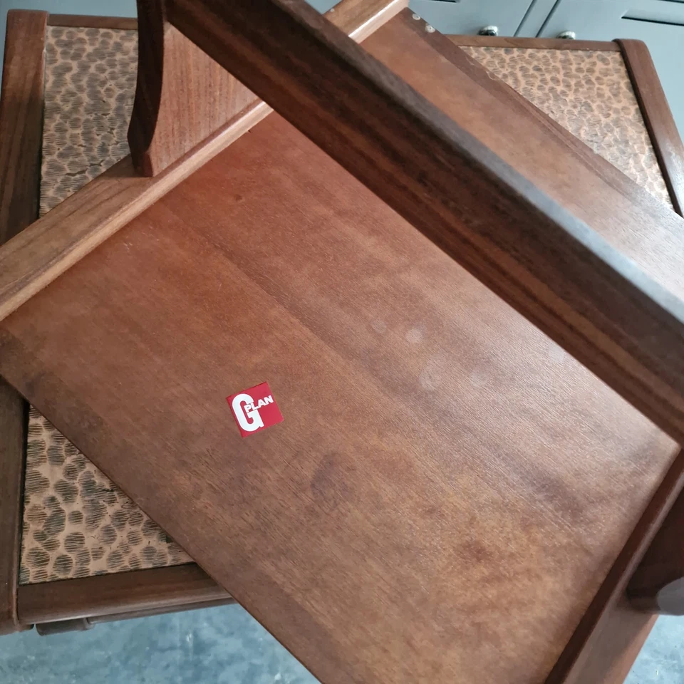 Vintage G Plan Hammered Copper Top Nest Of Table, Teak, Mid Century. - Image 4 of 4