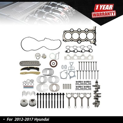 Engine Overhaul Rebuild Kit w/ Crankshaft & 4X Conrods Fit For 12-17 Hyundai Kia