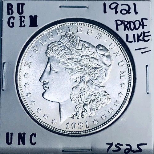 1921 BU GEM MORGAN SILVER DOLLAR UNC MS+++ U.S. MINT RARE COIN 7525