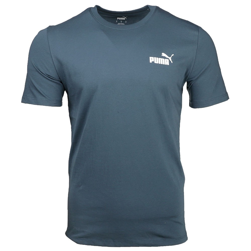 Puma Ess No1 Logo Short Sleeve T-Shirt Mens Grey Casual Tops
