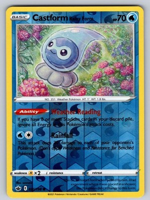 Castform Rainy Form 033/198 Reverse Holo Common Chilling Reign Pokemon NM - LP