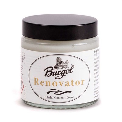 (189 EUR/L) Burgol Renovator 100ml für Schuhe und andere Lederwaren